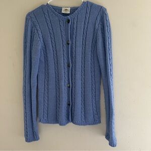 Bonner of Ireland Women's Classic Cable Knit Merino Alpaca Cardigan Sweater SZ L
